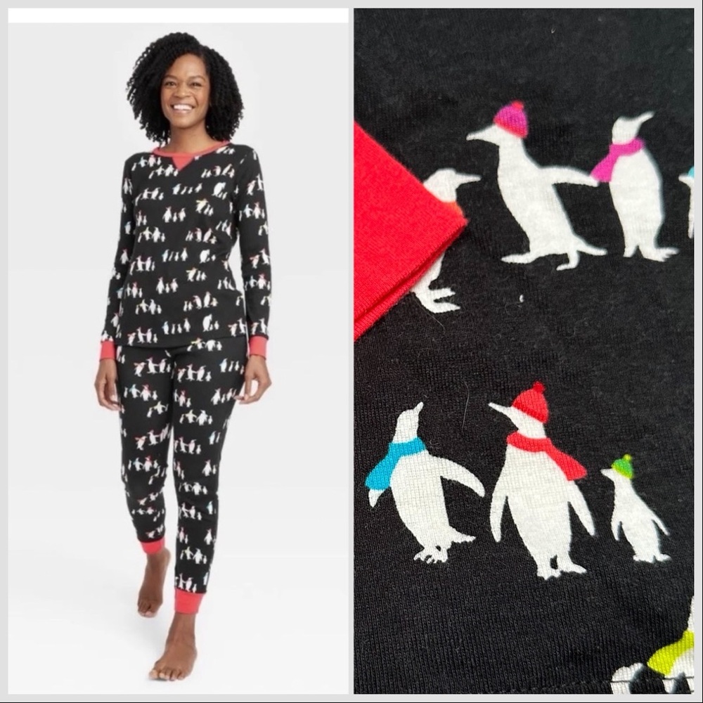 WONDERSHOP soft penguin pj pajama set, women’s S.